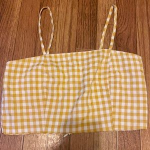 yellow plaid cropped top